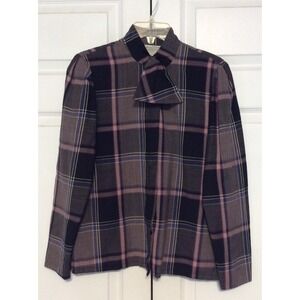 Vtg Miss Pendleton Large Button Down Plaid 100% Virgin Wool Dark Academia Rustic